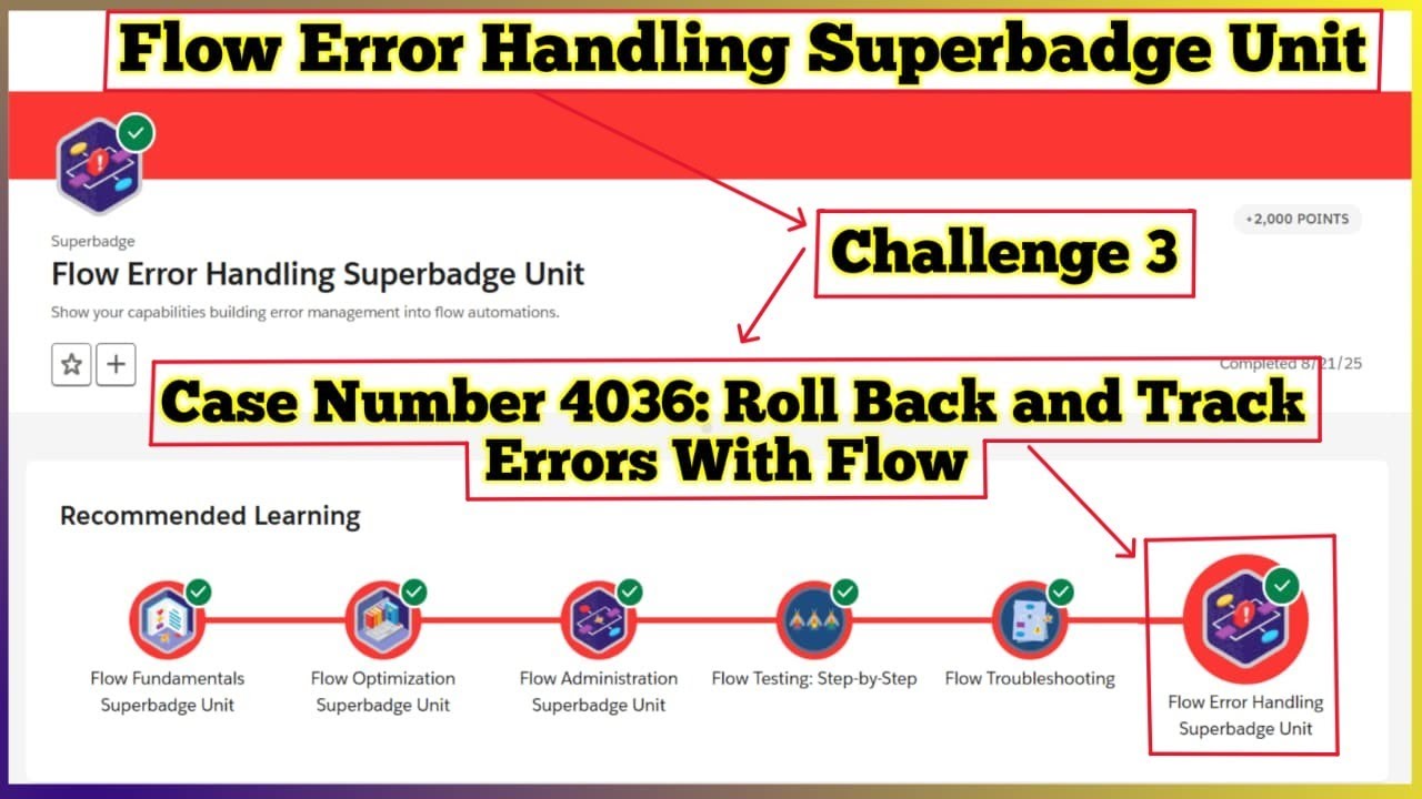 Case Number 4036: Roll Back and Track Errors with Flows | Flow Error Handling Superbadge Unit