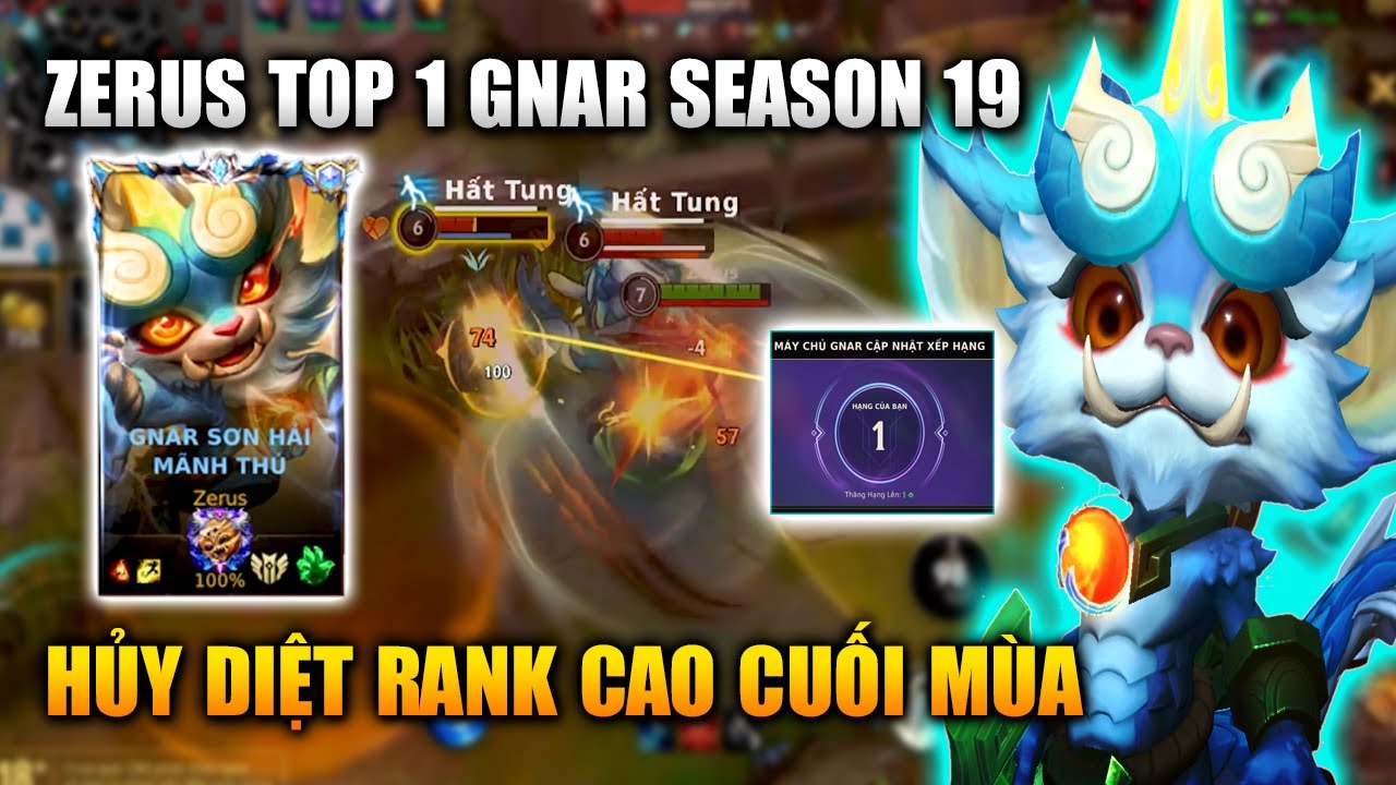 Wild Rift | Zerus Top 1 Gnar Mùa 19 Hủy Diệt Rank Cao Cuối Mùa Tốc Chiến