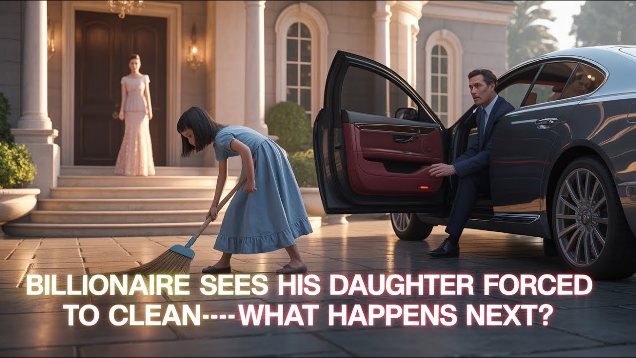 Stepmother forces the billionaire’s adopted daughter to sweep outside, until he arrives…