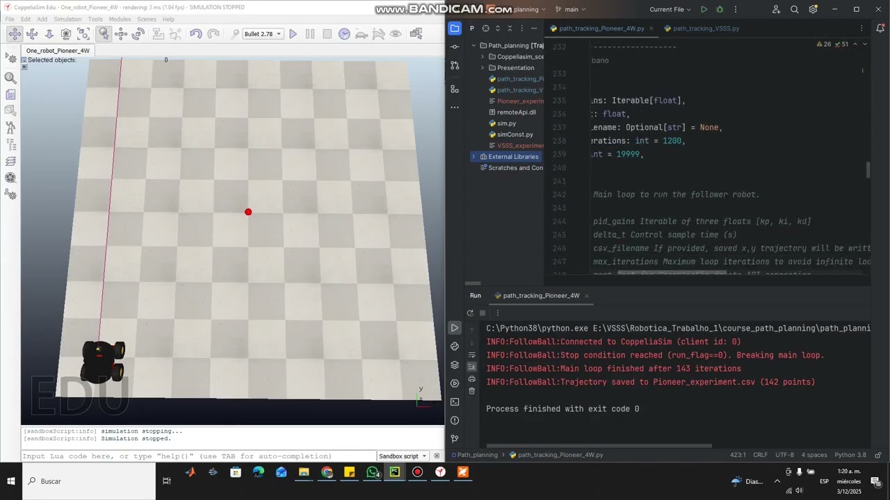 3. Control de Pose en CoppeliaSim con Robot Pioneer | PID Programado en Python