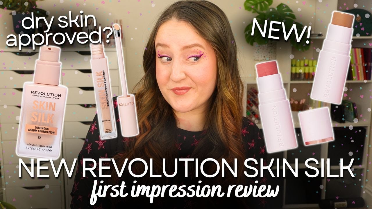 *NEW* MAKEUP REVOLUTION SKIN SILK RANGE! Foundation, Concealer, Bronzer & Blush Try On Review!