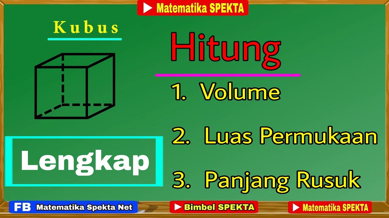 Cara menghitung volume kubus, luas permukaan kubus dan panjang rusuk kubus