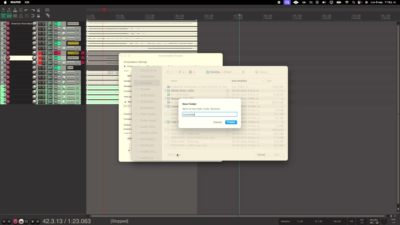 Cómo consolidar pistas en Reaper ( DAW)