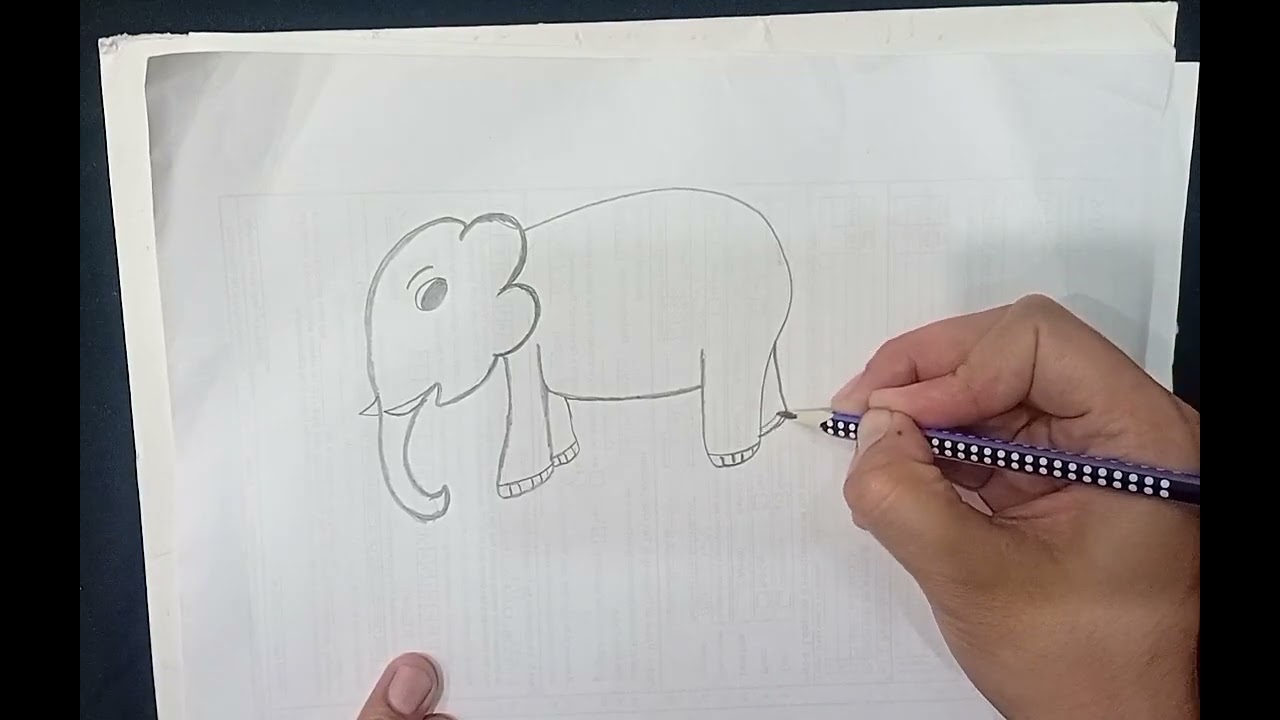 How To Draw Elephant Step by step .draw and colours .beginner idea drawing for kids.