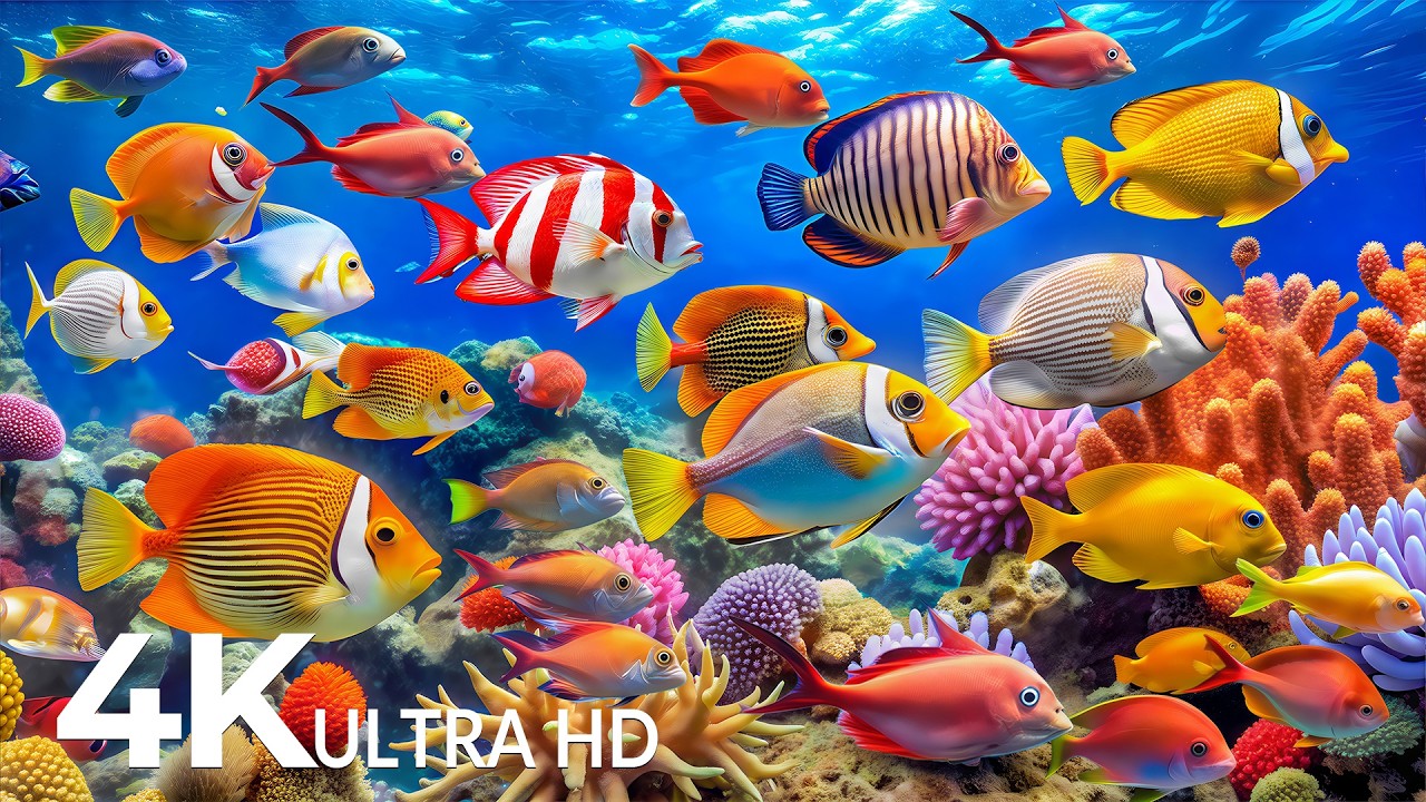 Aquarium 4K VIDEO (ULTRA HD) 🐠 Beautiful Coral Reef Fish - Relaxing Music for Deep Sleep #3