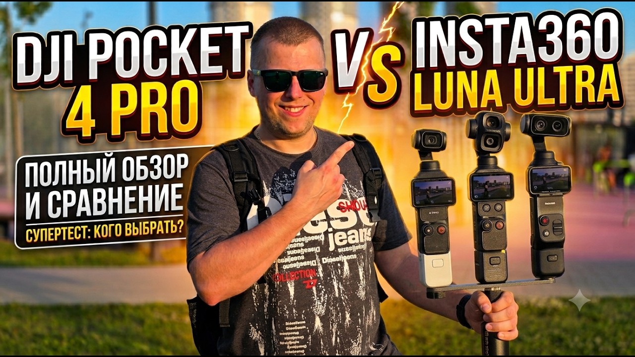 Камера мечты или пустая трата денег? DJI pocket 4P и Insta360 Luna Ultra в сравнении с Pocket&nbsp;3