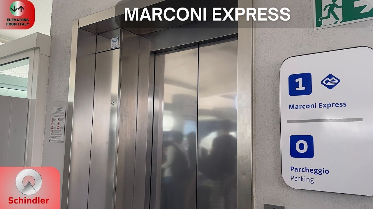 2018 Schindler 5500 MRL traction elevator@Marconi Express Airport Station, Bologna, Italy