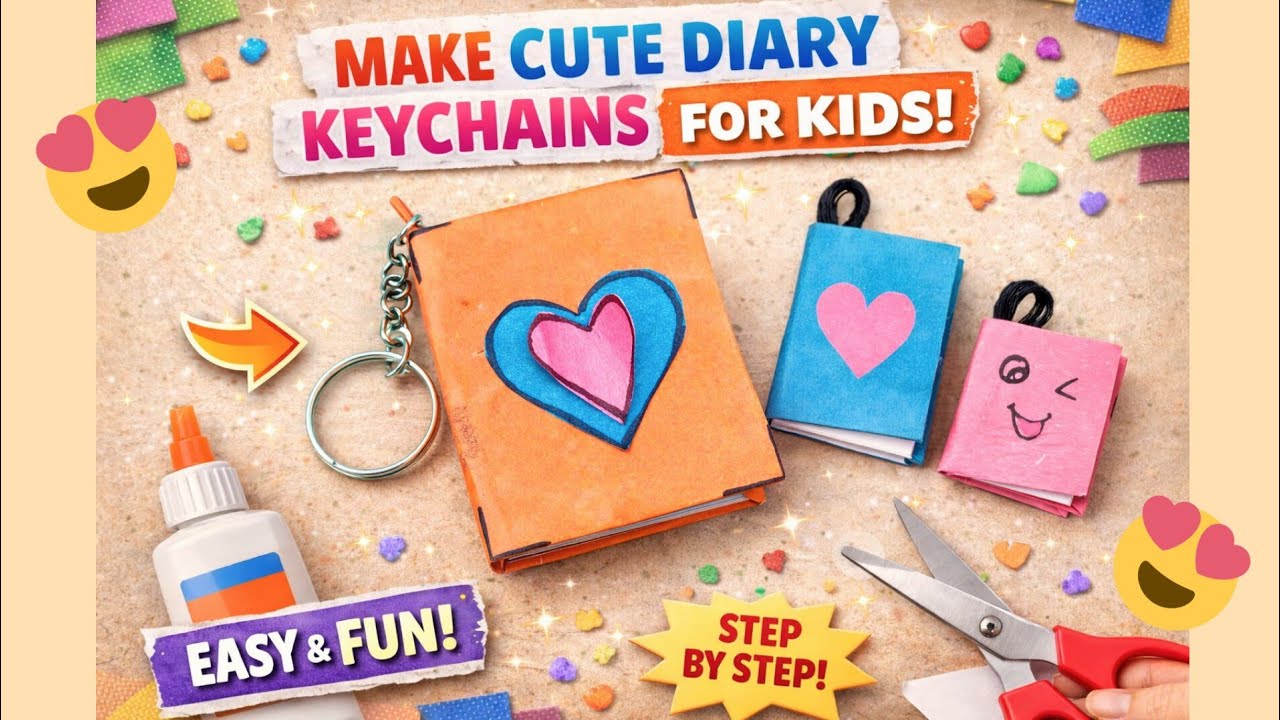 😍 Cute Mini Diary Keychain | Easy DIY Craft for Kids/ Best Out of Waste Mini Diary Idea ♻️