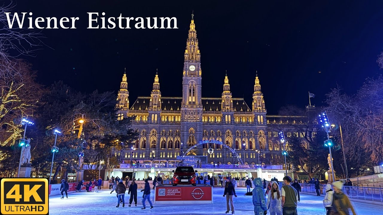 Wiener Eistraum 🇦🇹 Rathausplatz Vienna, Austria  4K UHD 