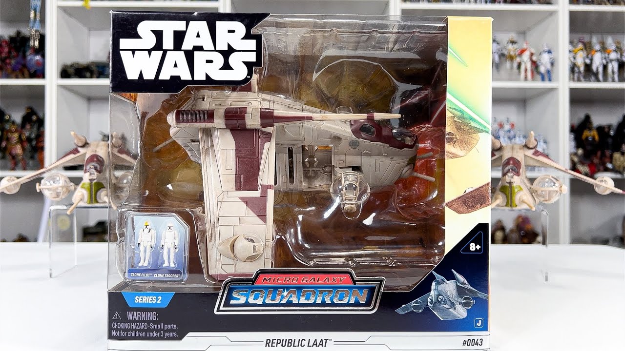 Распаковка и обзор штурмовика Micro Galaxy Squadron Republic LAAT от Jazwares
