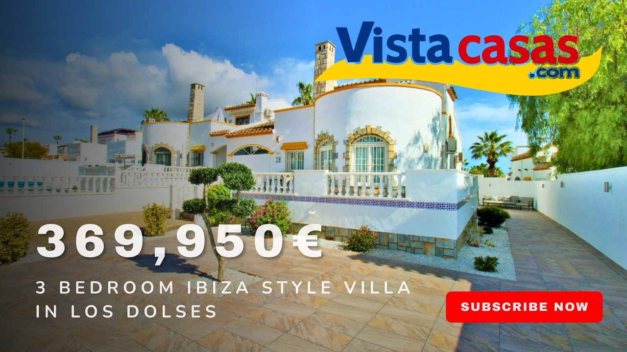 South-West Facing Ibiza-Style Villa in Los Dolses | 3 Bedrooms | 369,950€