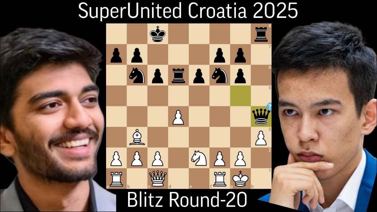 Gukesh D vs Nodirbek Abdusattorov | SuperUnited Rapid & Blitz Croatia 2025 | Blitz Round-20