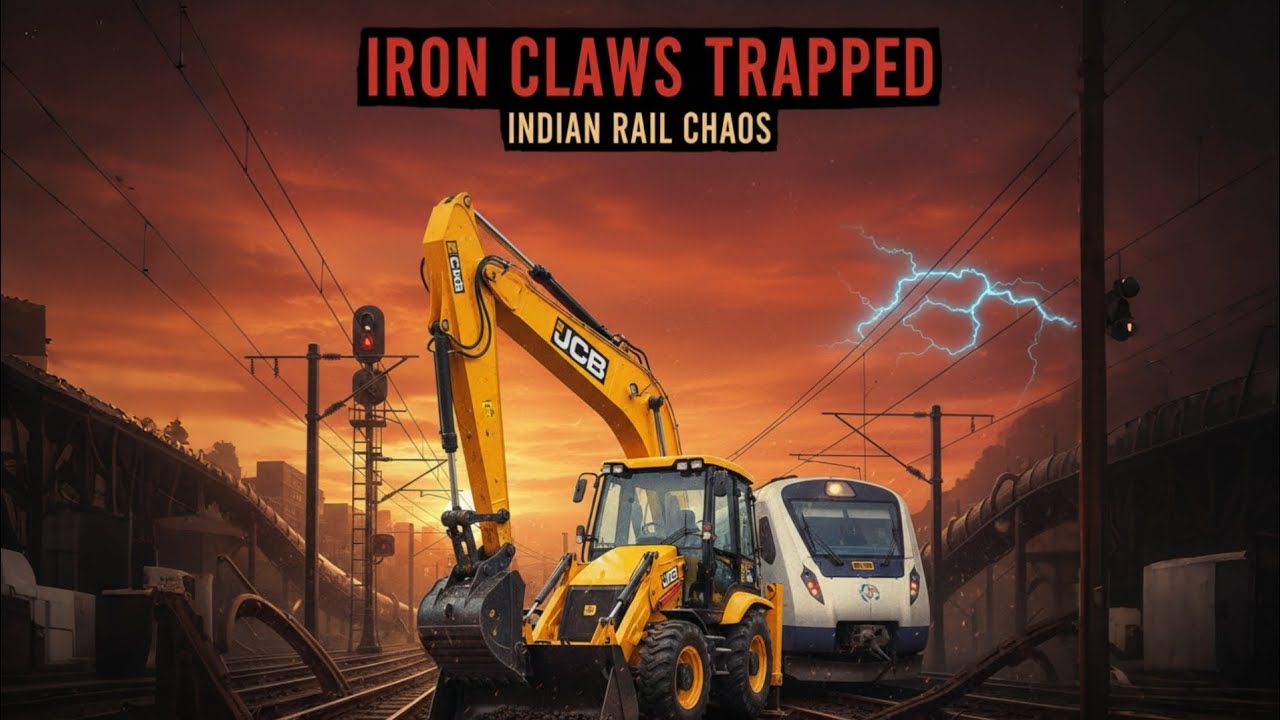 Railway track per Fasi Indian jcb  #indianrailways #railwayohe #electrification #pankajinaction 🚞🛤🛤💪