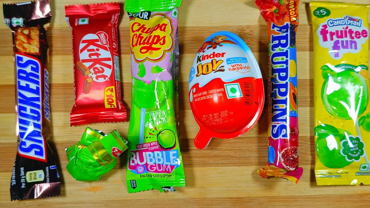 ASMR Most Popular Candys / some lots of colorful rainbow lollipop candy / unpacking chocolate eat