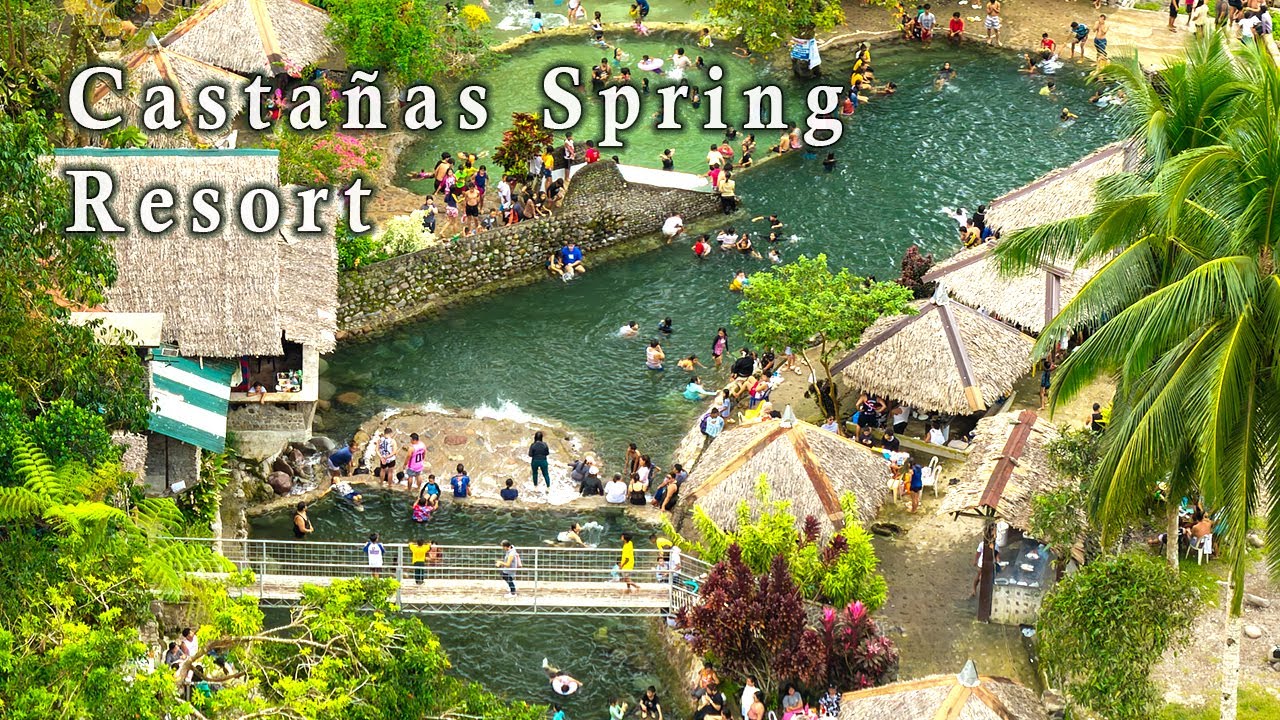 Casta&ntilde;as Spring Resort at Balinsasayao Abuyog Leyte Aerial Scenes of Fun Crowds and Summer Vibes