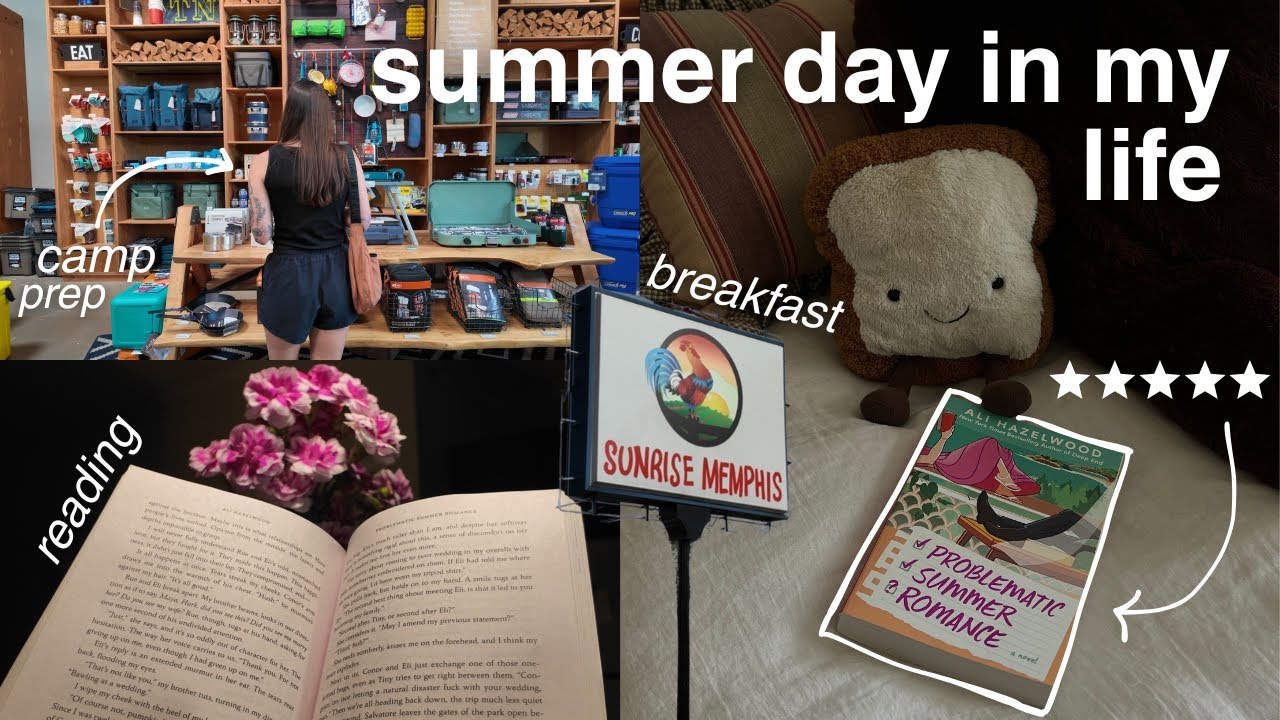 Summer day in my life: a CHATTY vlog, reading ali hazelwood, going through my camping stuff