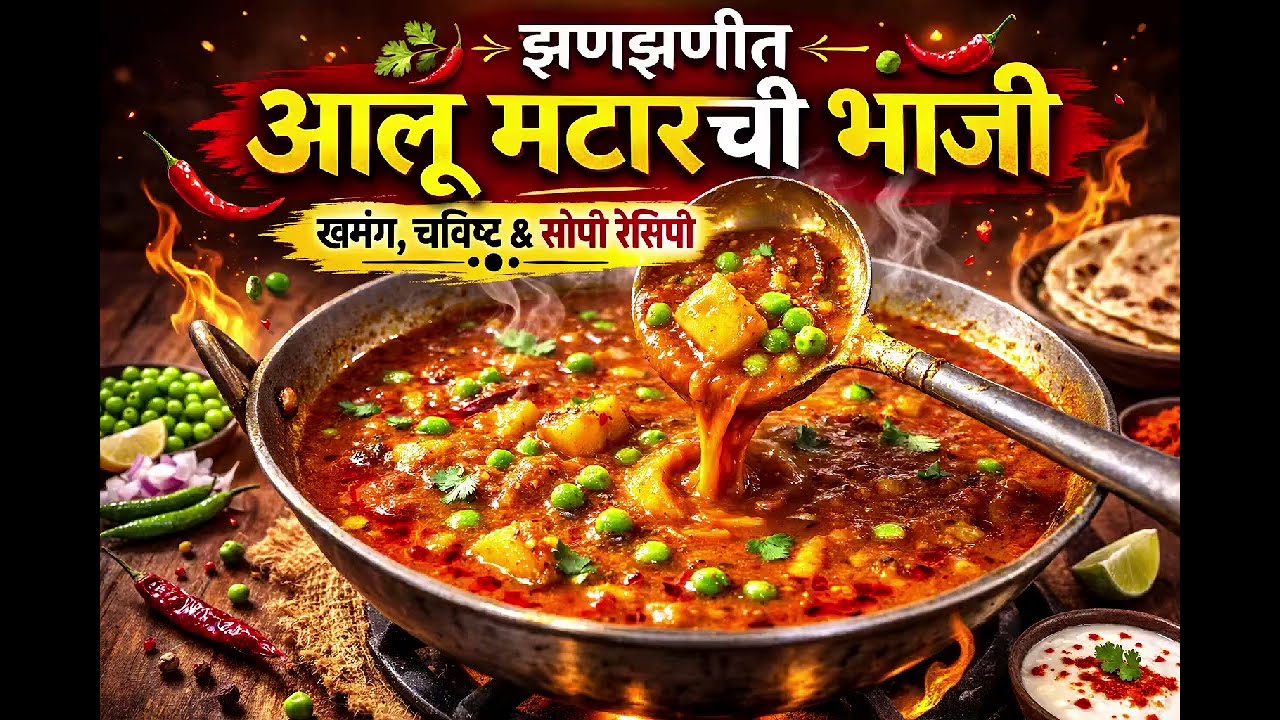 आलू- मटारची झणझणीत भाजी बोटे चाटून पुसून खाल अशी | हॉटेल स्टाईल चविष्ट रेसिपी 