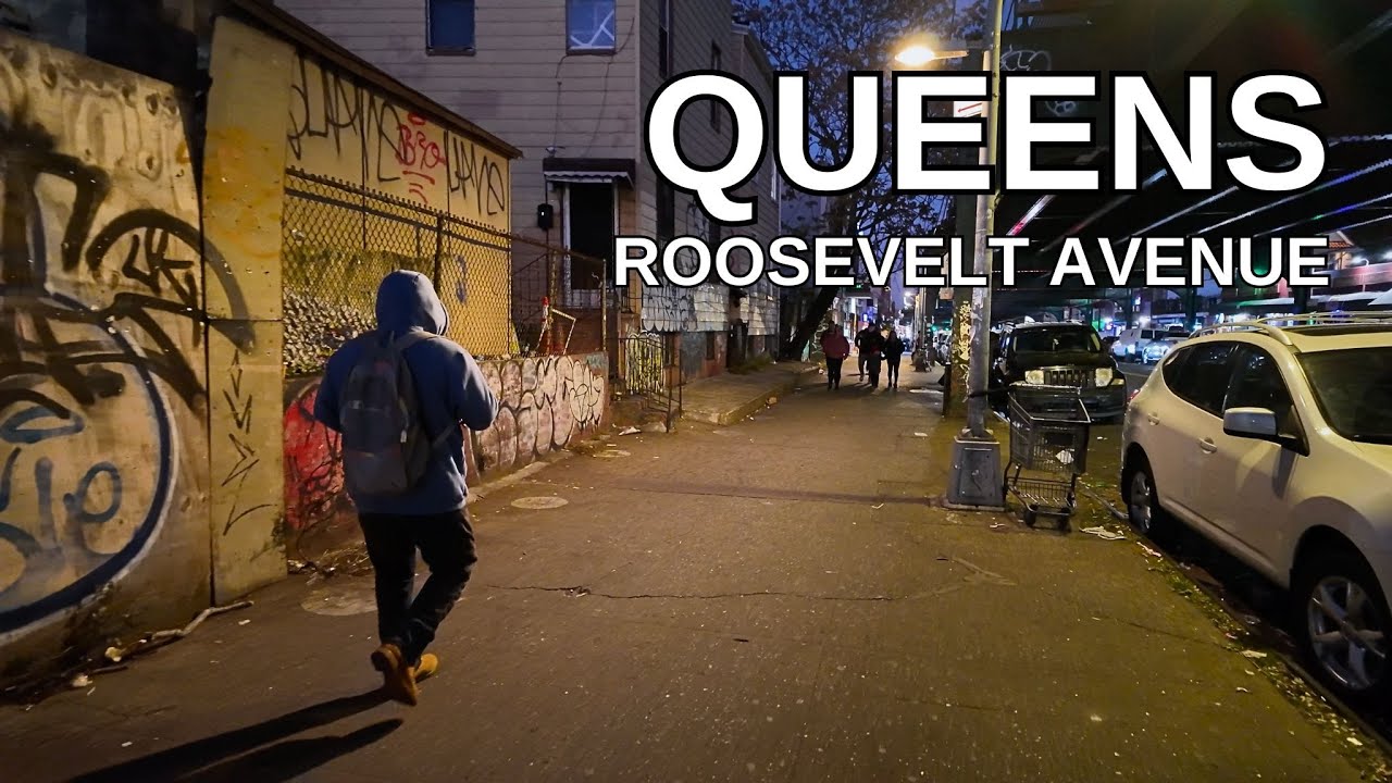 NEW YORK CITY Walking Tour [4K] - QUEENS -  ROOSEVELT AVENUE
