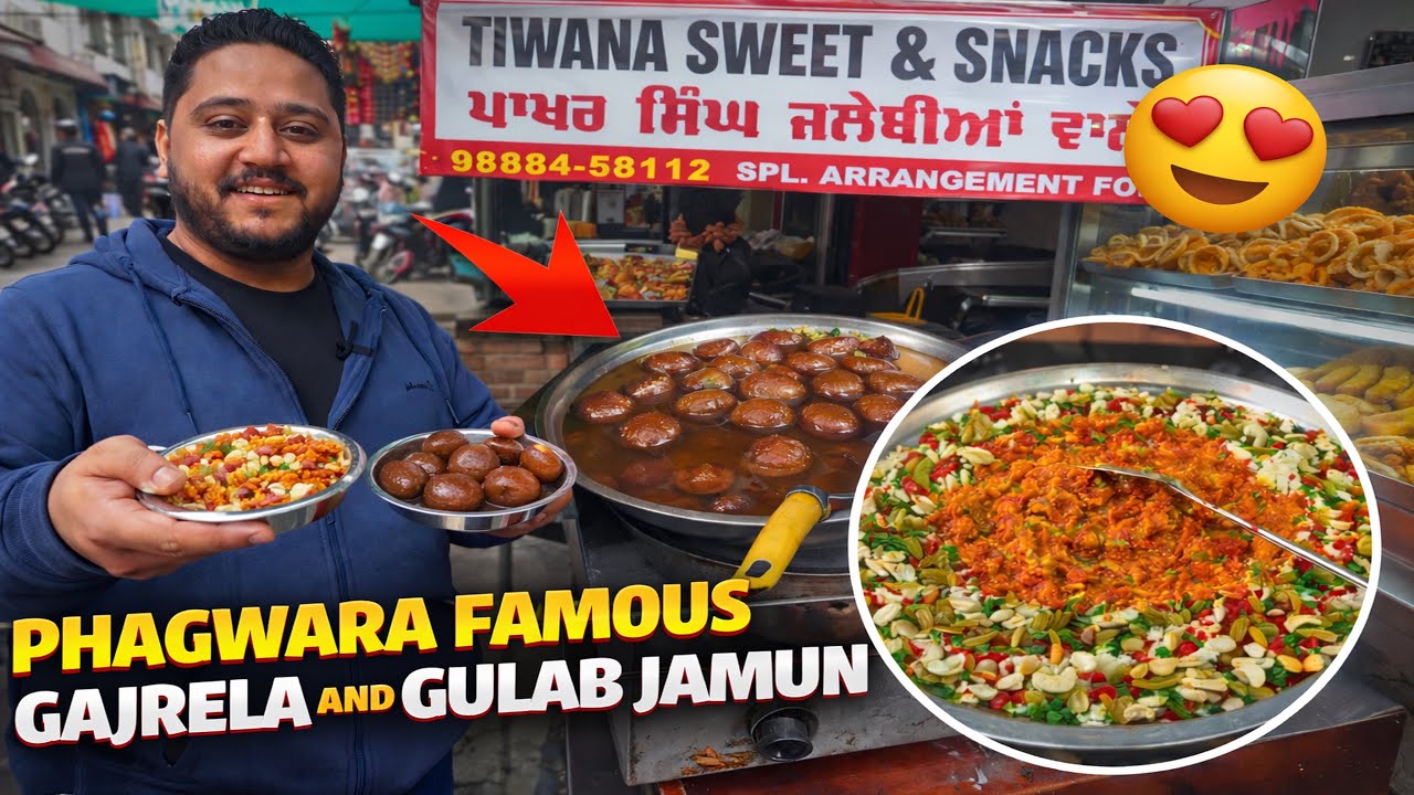 Phagwara ਦਾ ਮਸ਼ਹੂਰ Gajrela ਅਤੇ Gulab Jamun 😍 | Pakhar Jalebi Wale | Tiwana Sweets