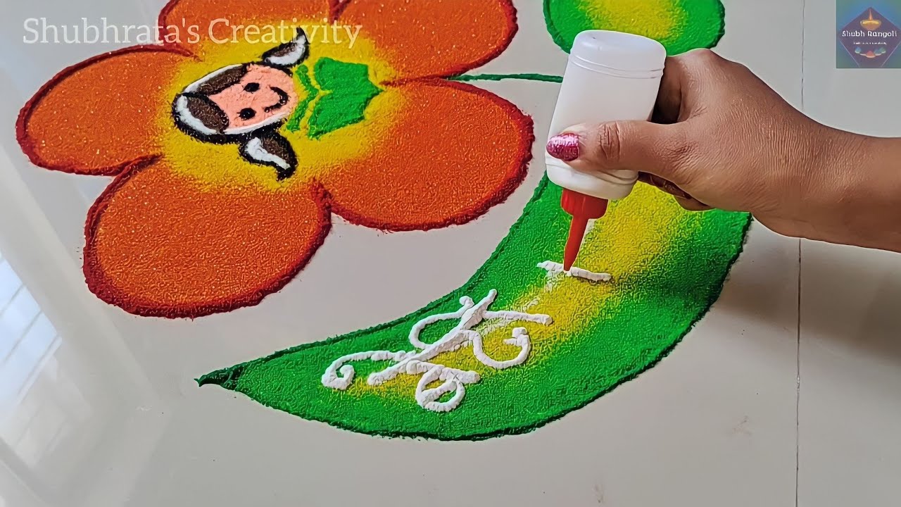 Beti Bachao, Beti Padhao Rangoli 🔥🌼🌱 || Creative Balika Din Rangoli || Easy & Attractive Rangoli