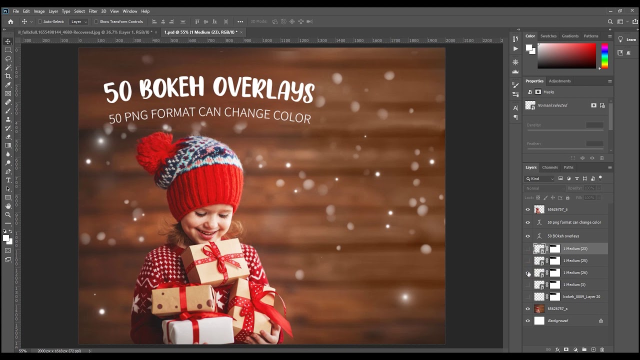 Christmas Silver bokeh: bokeh lights overlays, bokeh effect, photo bokeh Photoshop overlays