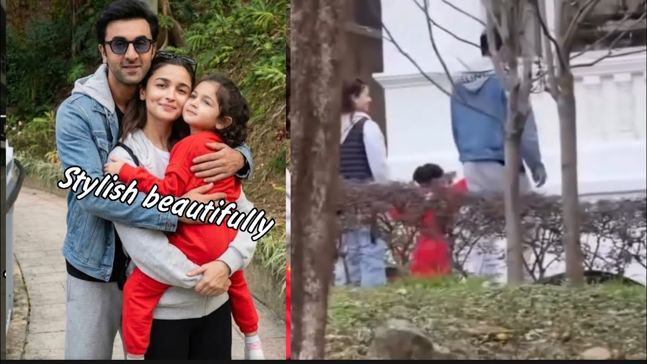 Pregnant alia bhatt with raha kapoor ranbir kapoor roaming in park in honk kong at alia birthday 🥰
