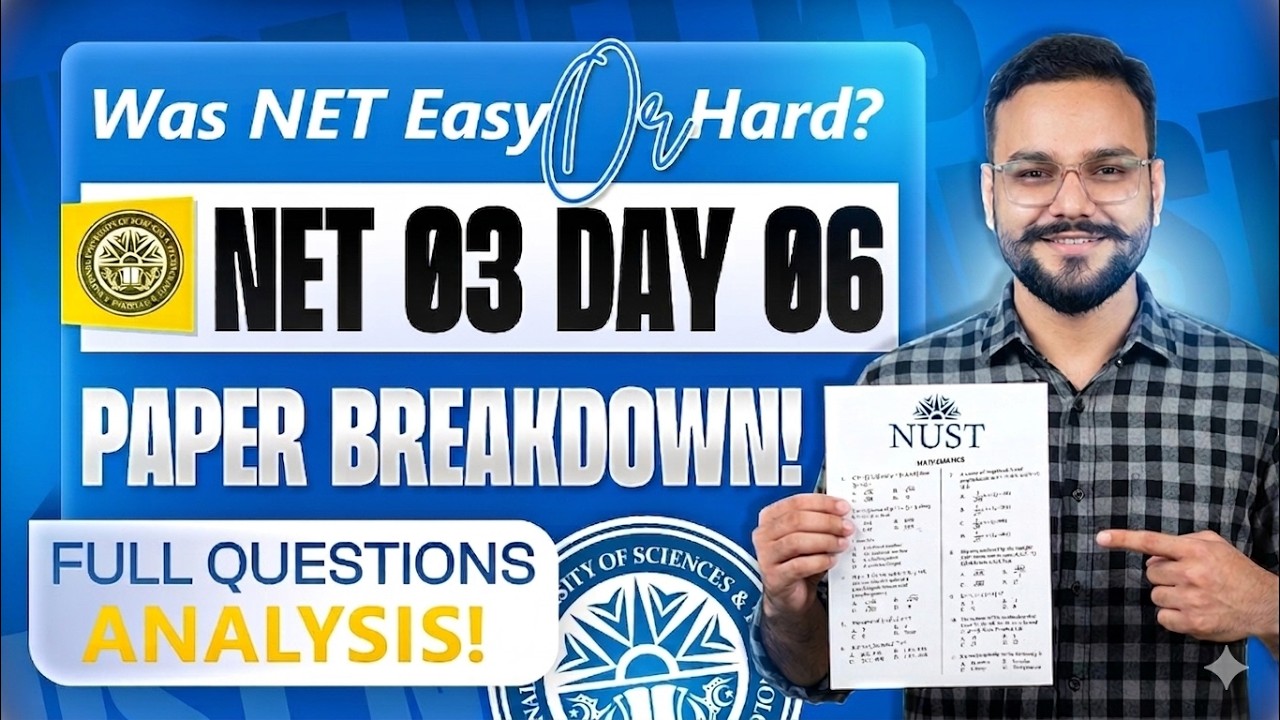 NUST NET 03 13th April Complete Paper Analysis | All Subjects MCQs & Solutions | NUST NET 2026