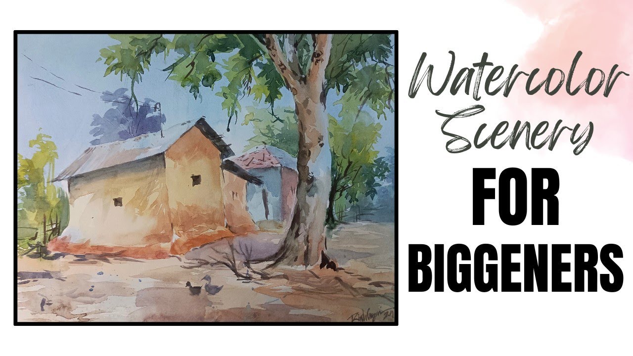 watercolor scenery for Biggeners artist|watercolor painting.