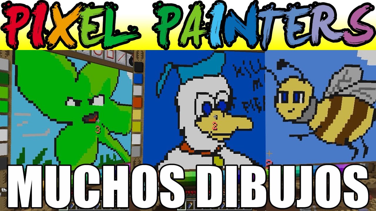 PIXEL PAINTERS : MUCHOS DIBUJOS #6 - Colapsando en Bugs xD | Minecraft - Hypixel |