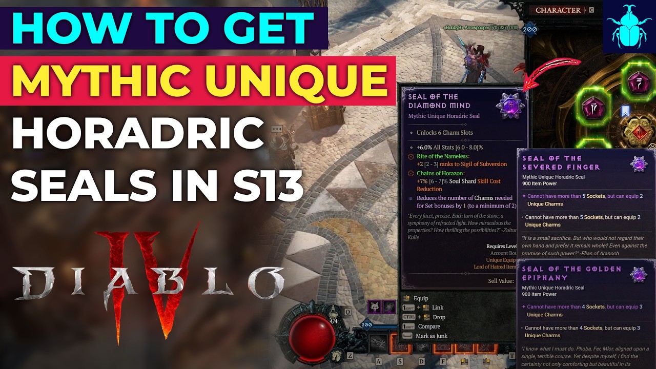 Diablo 4: Как получить уникальные мифические печати Хорадрика (13 сезон)