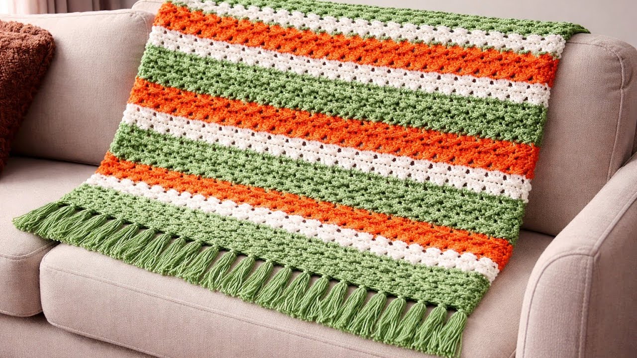 You’ll love this easy crochet stripe pattern 🤍