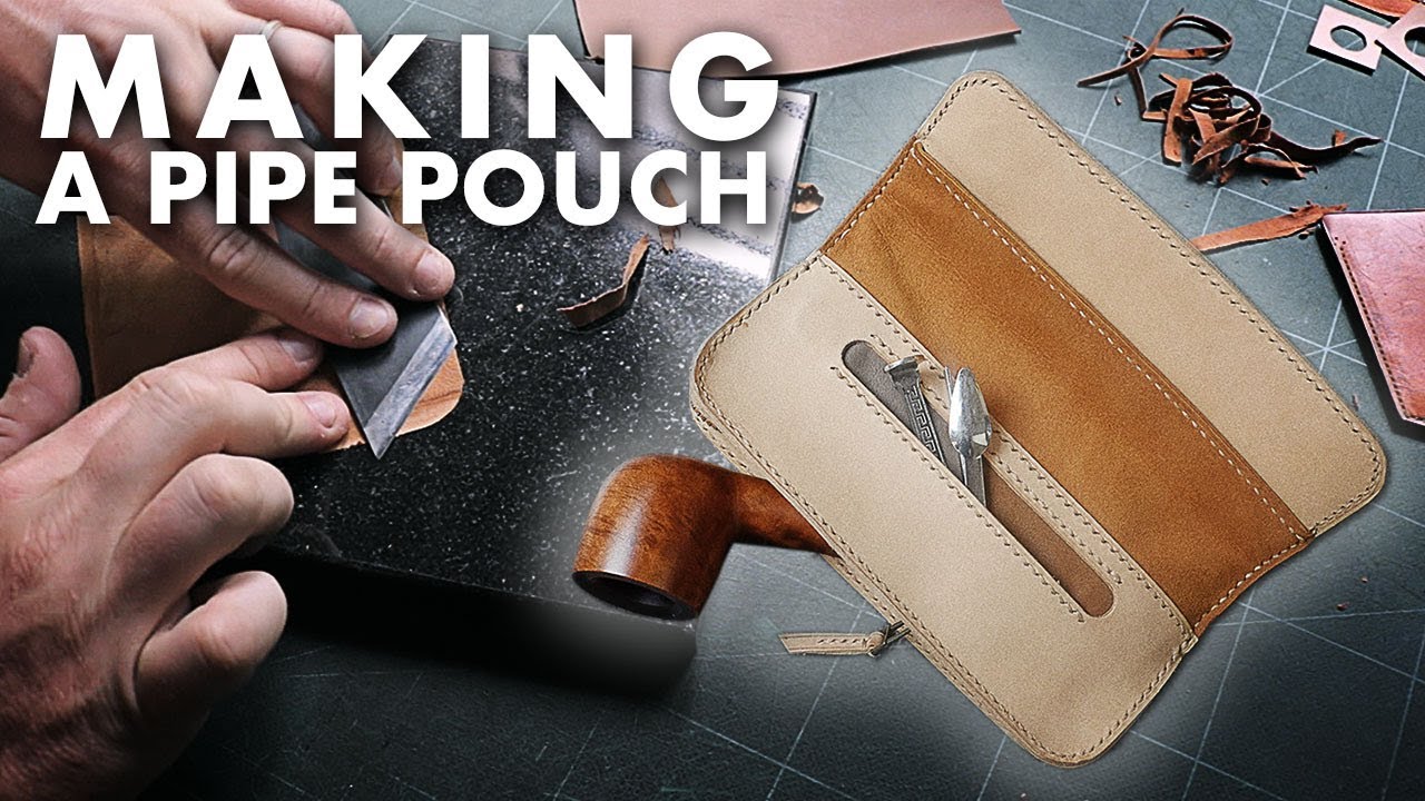 Making a leather pipe pouch / Leather work, DIY