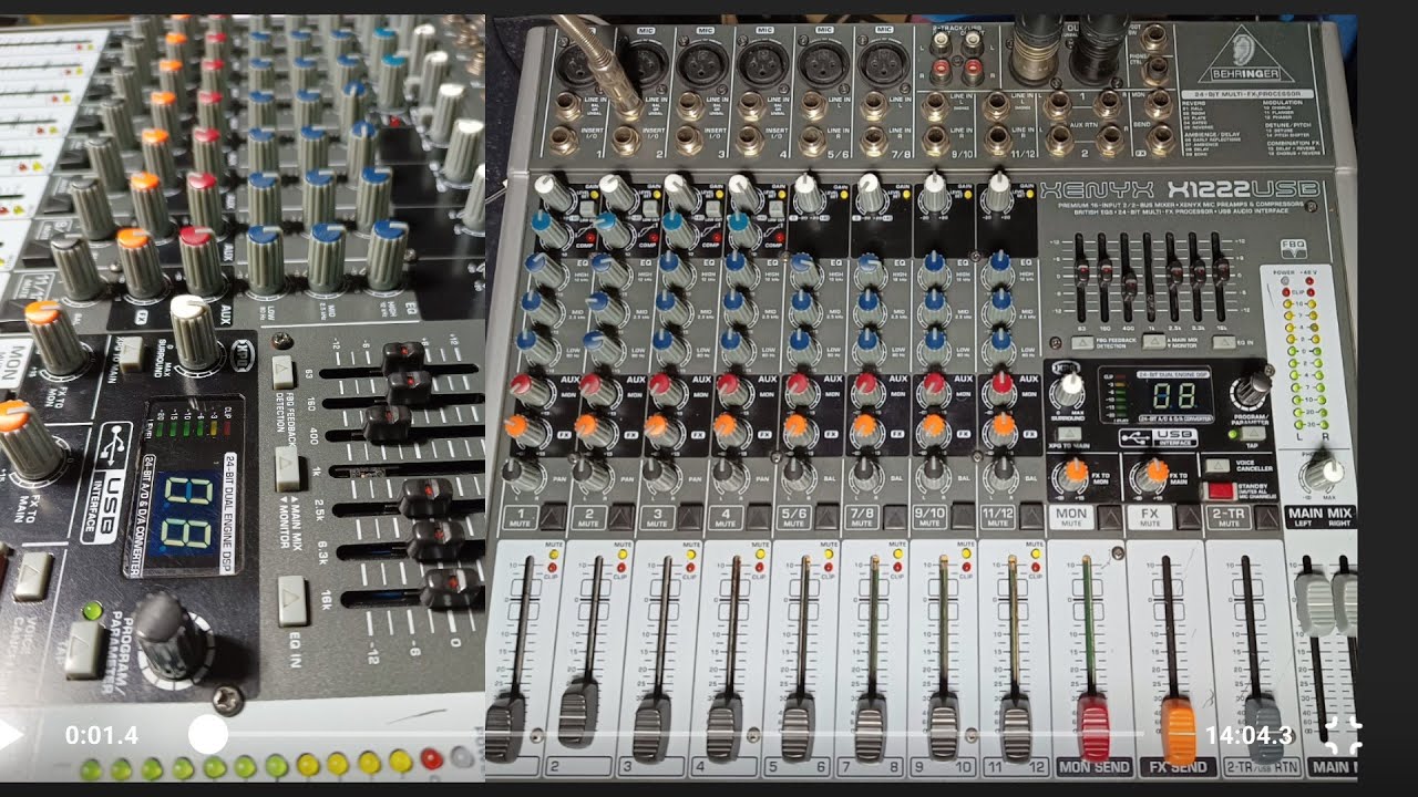 Mezcladora BEHRINGER X1222USB, 4 compresores, interface, ecualizador, 16 efectos, todo cabe aquí