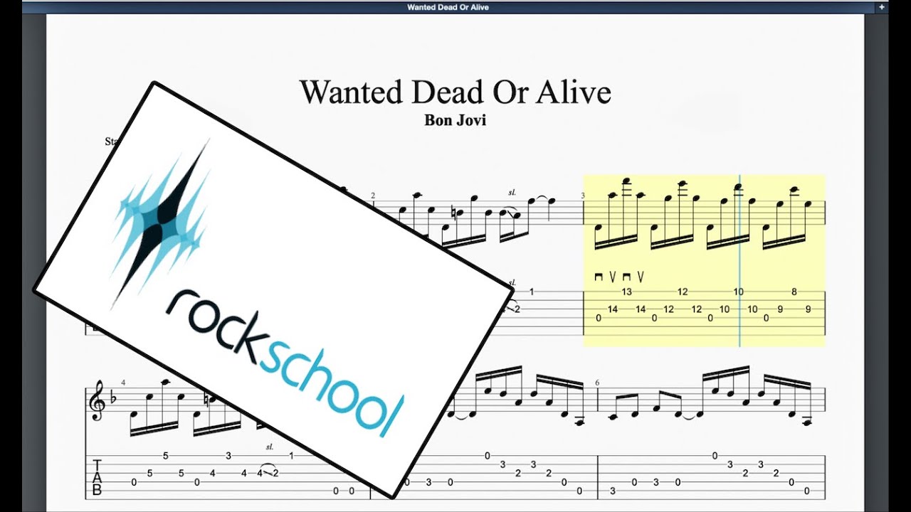Wanted Dead Or Alive (2019 Syllabus) Rockschool Grade 5 Acoustic Guitar