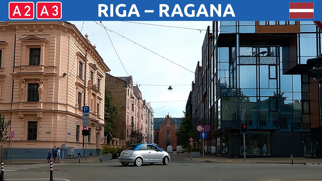 Driving in Latvia. From Riga to Ragana. 4K