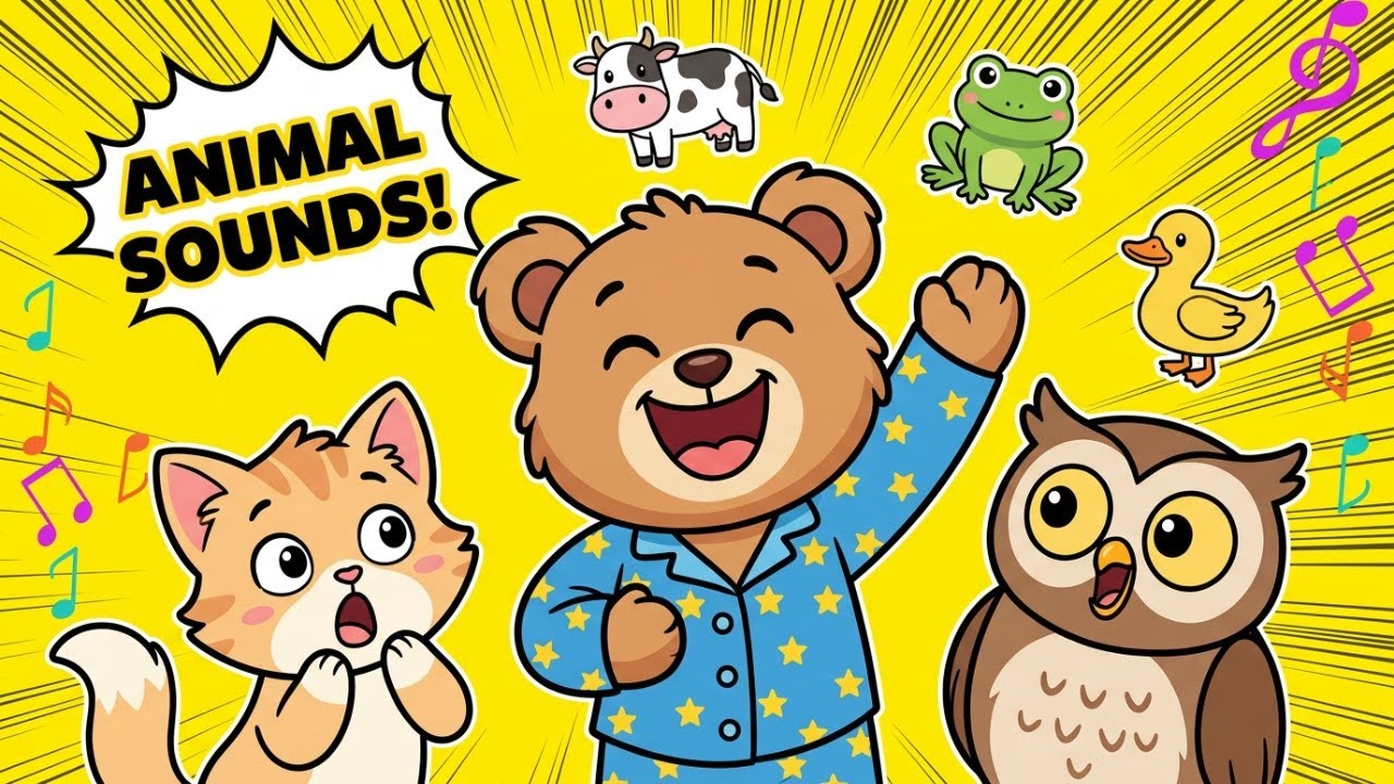 Animal Sounds Song 🐄 Sing Along With Teddy, Owl, Kitten & Panda #kidssongs #learning