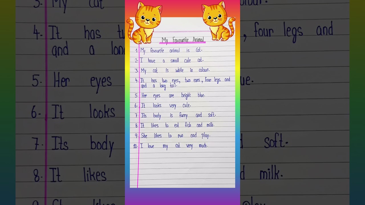 My Favourite Animal essay in 10 lines #trending #english #handwriting