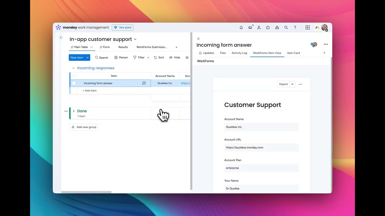 Quick tip: How to view monday.com workform answers more easily