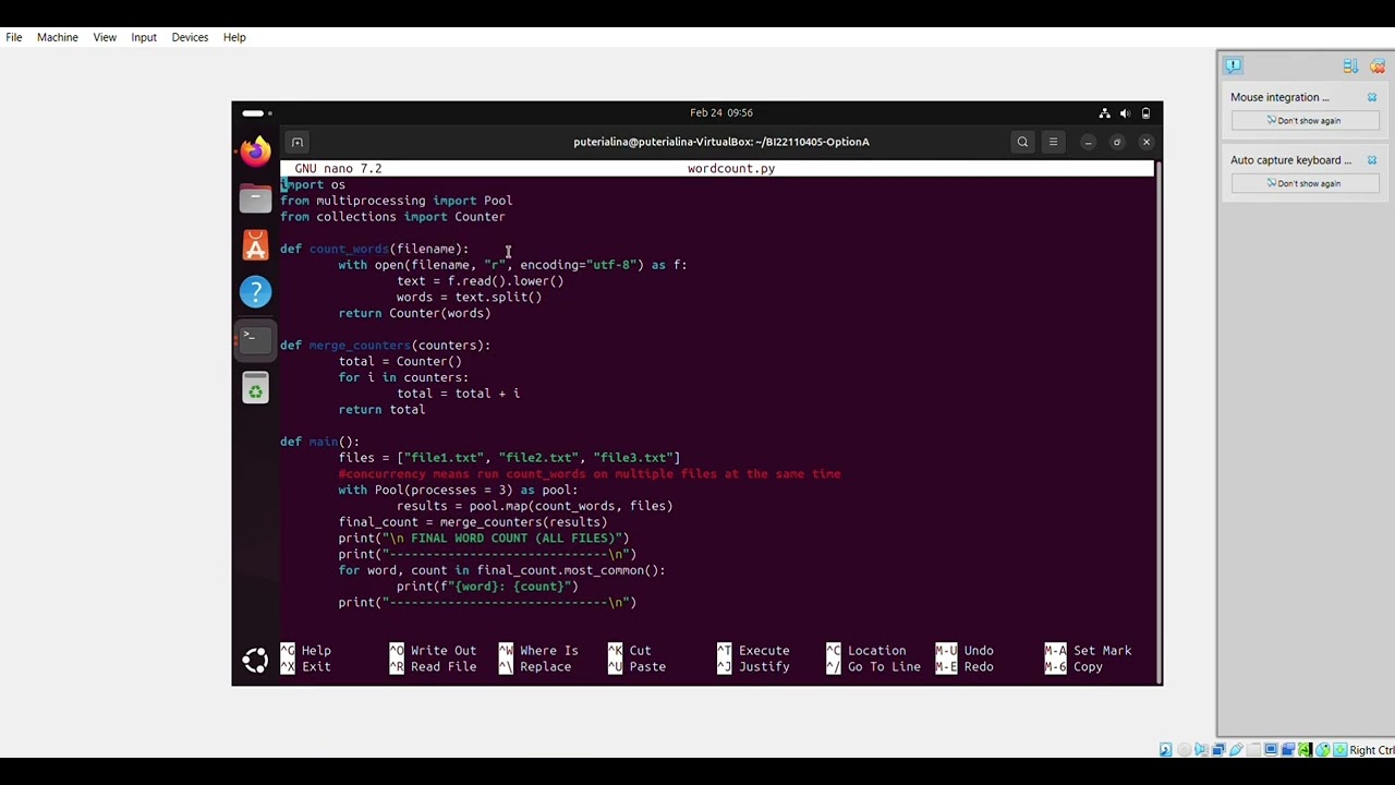 KT44502 DISTRIBUTED SYSTEM - CONCURRENT FUNCTIONAL APPLICATION USING UBUNTU LINUX VM