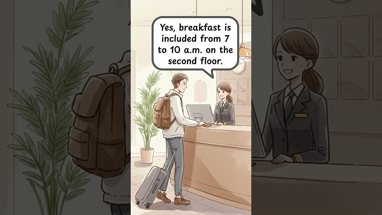 🛎️ Hotel Check-In &ndash; Easy English Conversation for Beginners #englishforbeginners #englishlearning