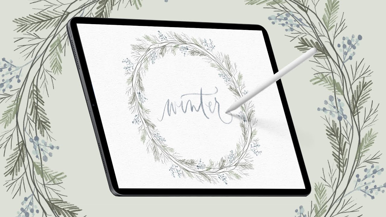 Paint a Winter Watercolor Wreath in Procreate