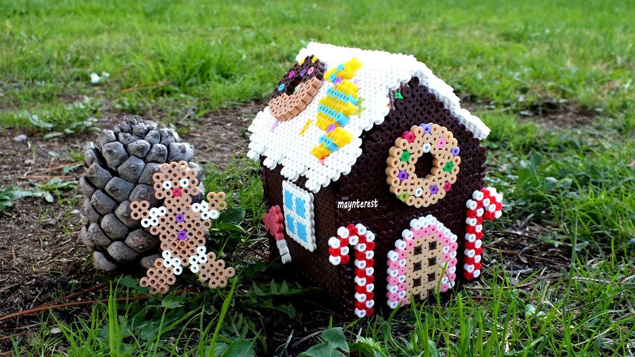 DIY CAJA o DULCERO casa de jengibre (hama beads) | Navidad
