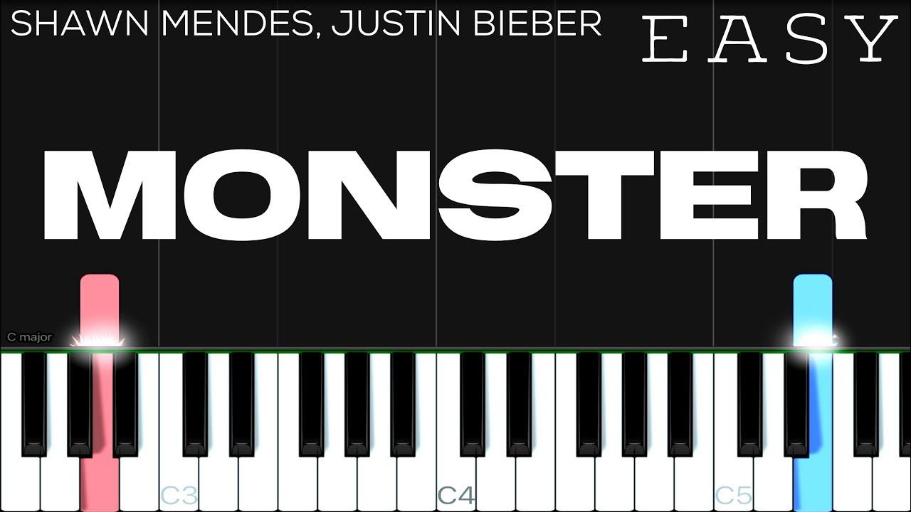 Shawn Mendes, Justin Bieber - Monster | EASY Piano Tutorial
