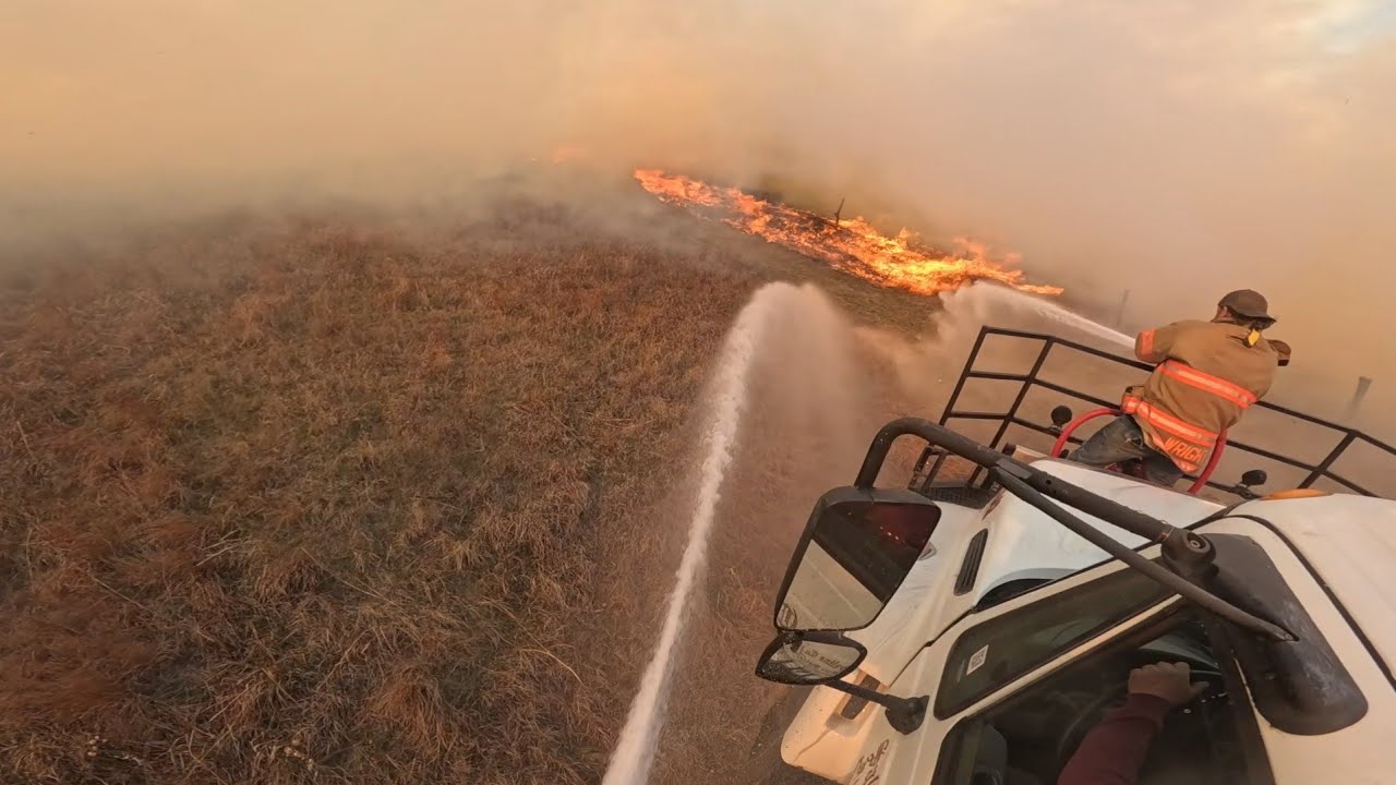 Ellsworth Co KS grass fire off I-70