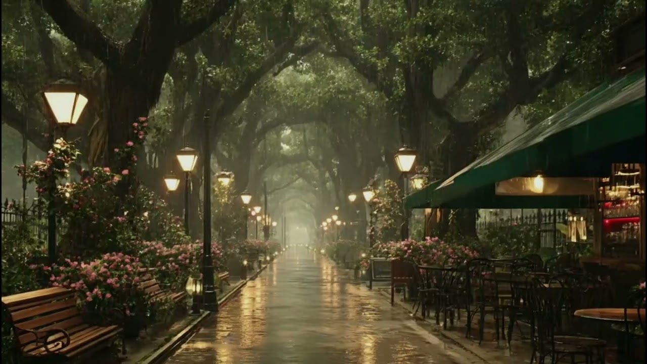 Sleep Instantly with Cozy Village Rain 🌧️ Soft Piano & Lantern Ambience