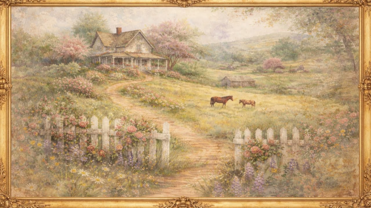 Enjoy this stunning 4K wallpaper video for your TV! Garden Farmhouse Scene
