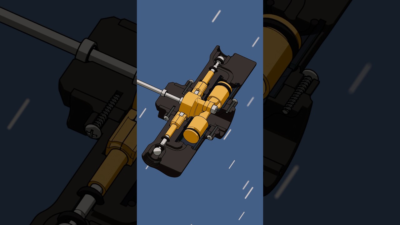 How the twin cylinder air motor works in my latest video #3danimation #design #engineering #engine