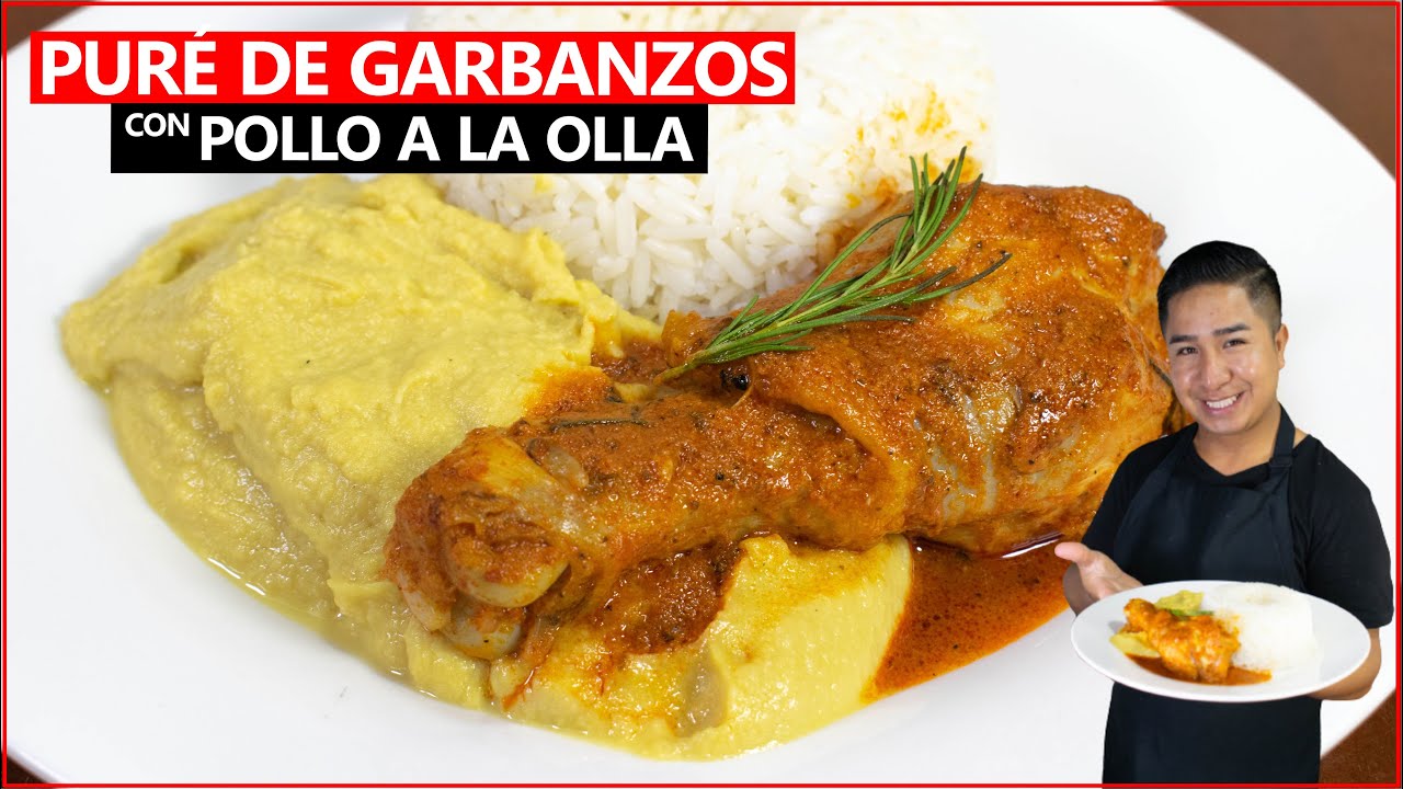 Delicioso PURÉ DE GARBANZO conPOLLO A LA OLLA | receta nutrivia y facíl | Sonqu