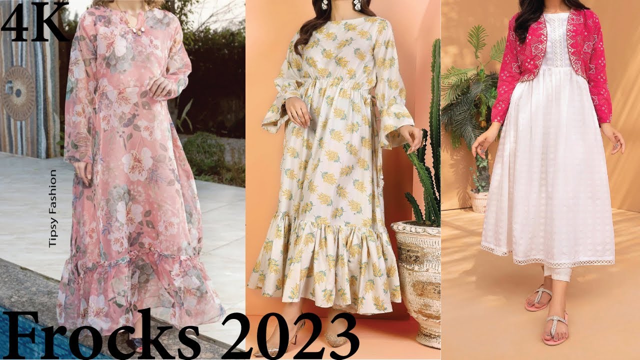 Stylish Long Frocks For Women 2023 | Organza Frocks For Ladies | Floral Frocks