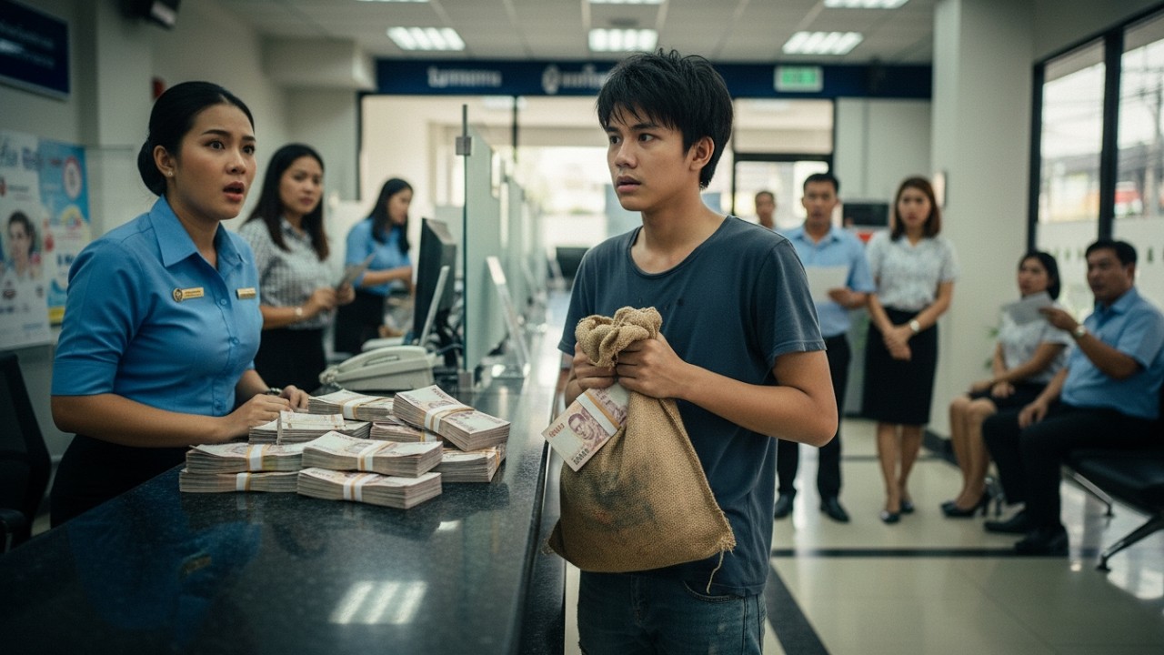 เด็กหนุ่มอายุ 18 ปีถูกไล่ออกจากธนาคาร โดยไม่มีใครรู้ว่าเขาเป็นลูกชายของเศรษฐี และปลอมตัวเป็นขอทาน...